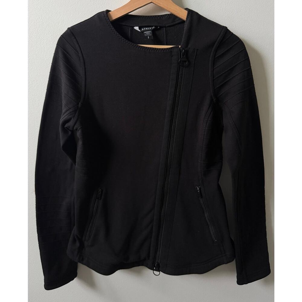 Athleta black moto Jacket women's size S - Picture 4 of 7
